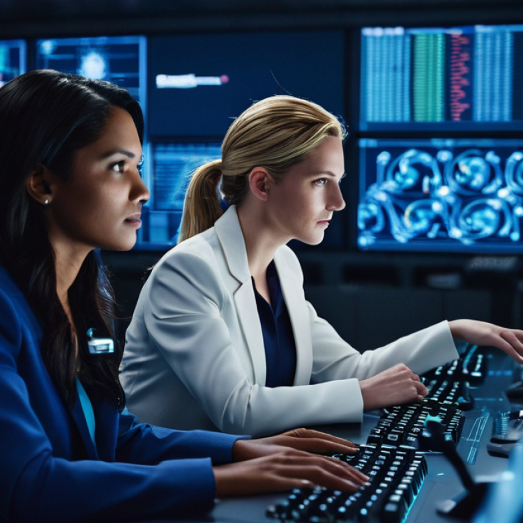 diverse group of female technologists