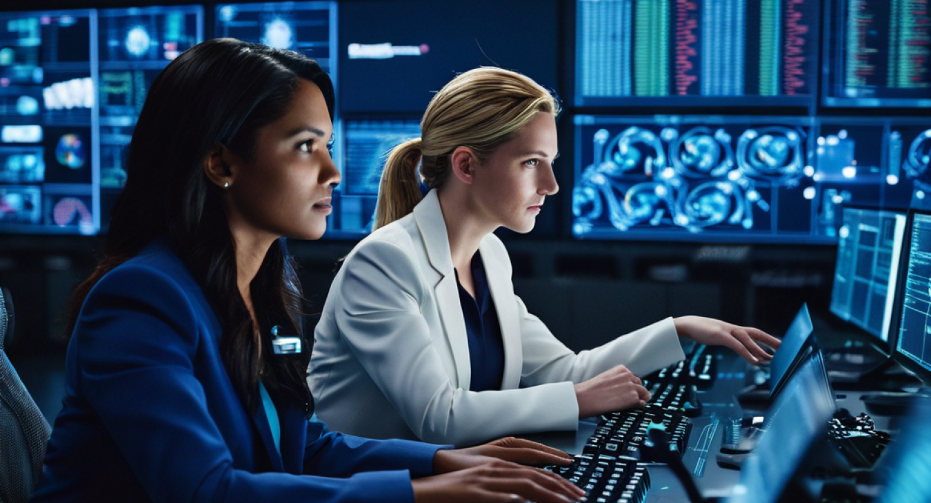diverse group of female technologists