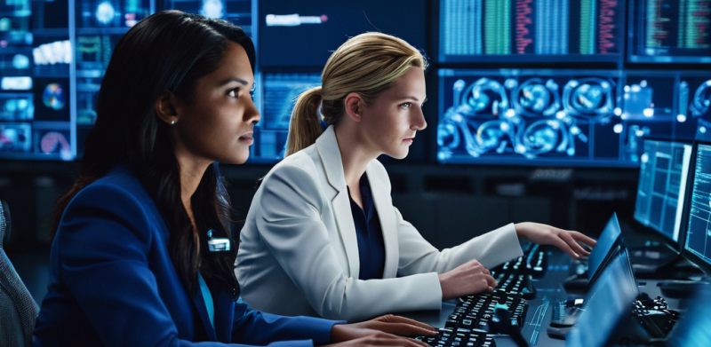 diverse group of female technologists